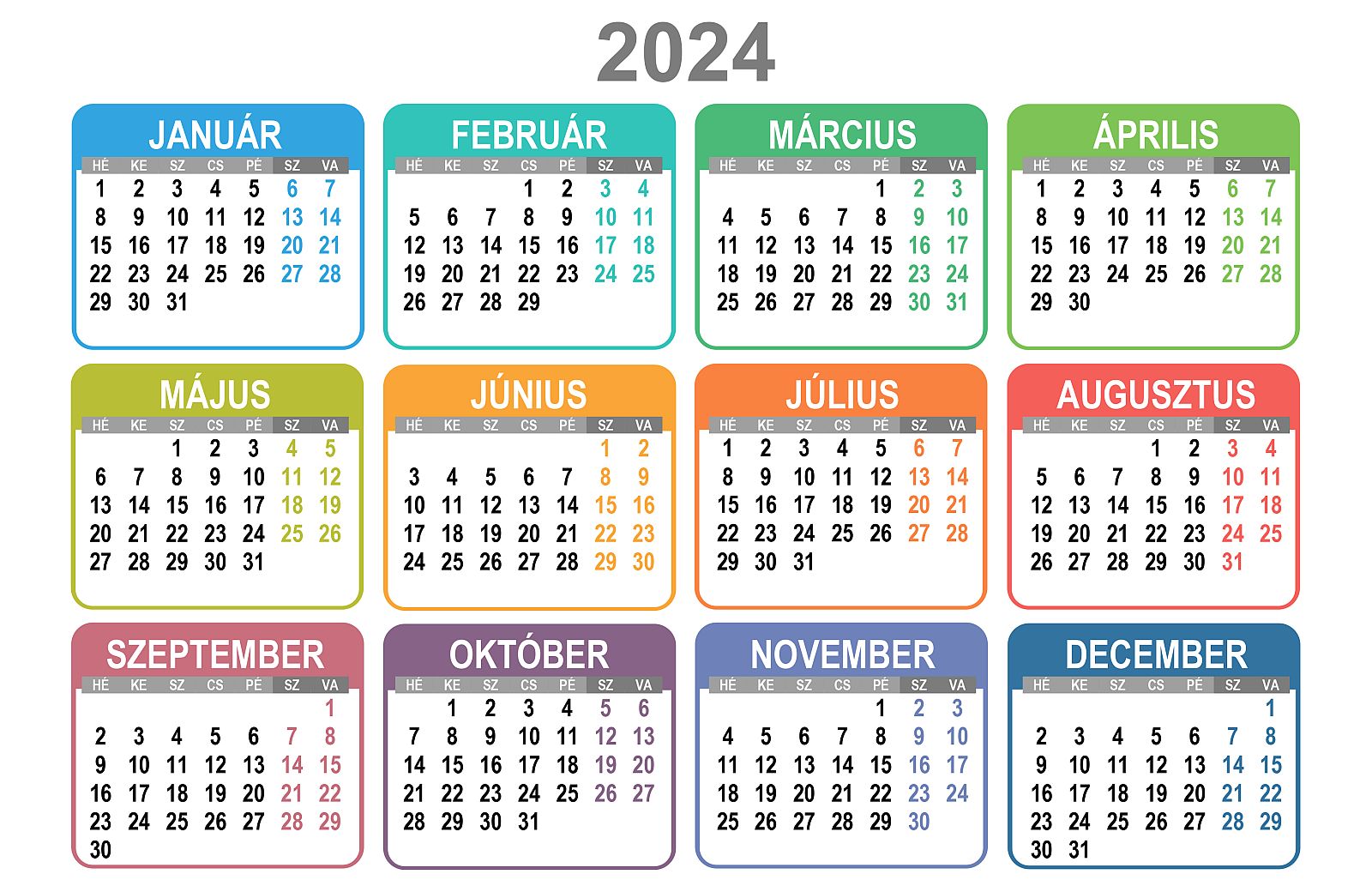Hosszú hétvégék 2024-ben - hatnapos, négynapos és háromnapos is lesz